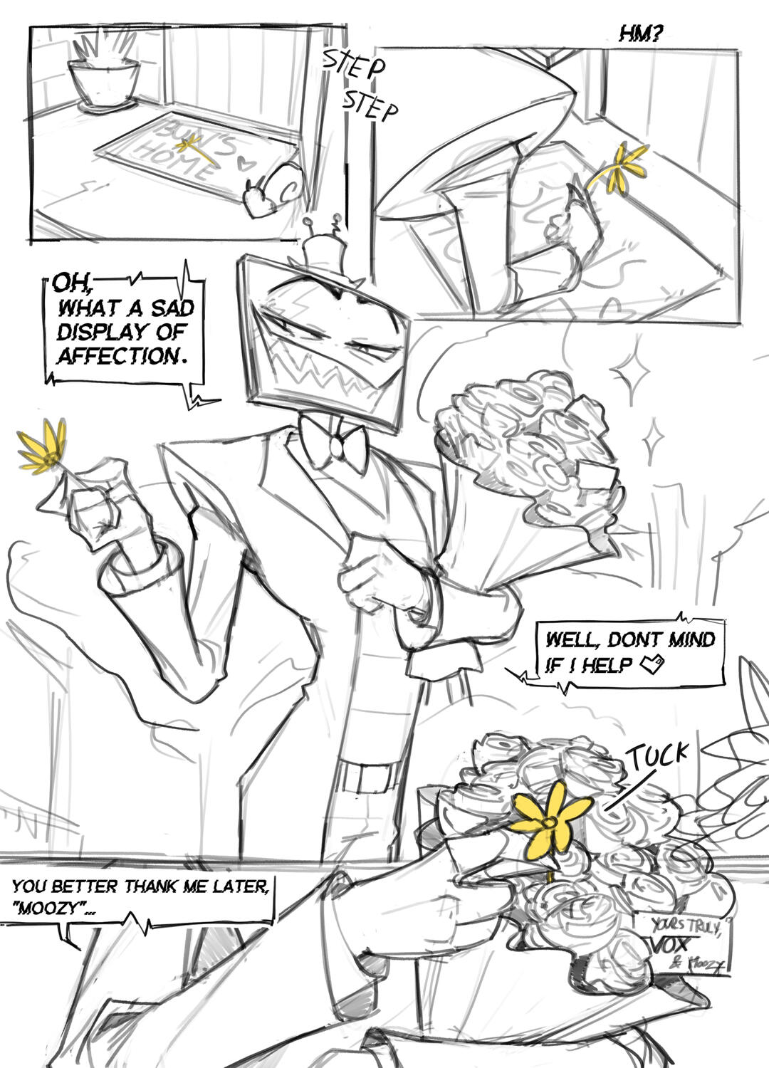 Vox and a pathetic yellow flower Vox and a pathetic yellow flower