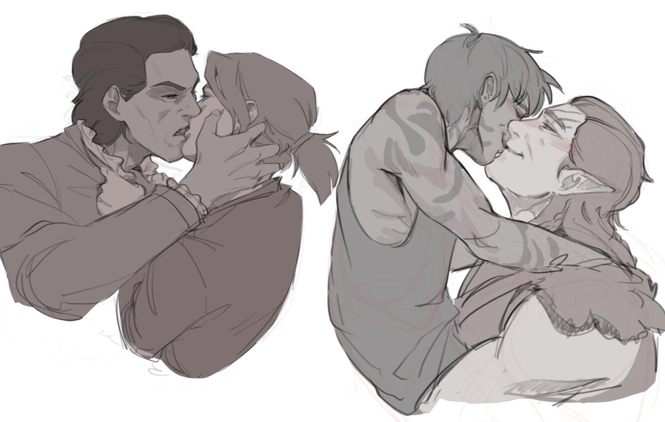 Raphael and Halsin kisses